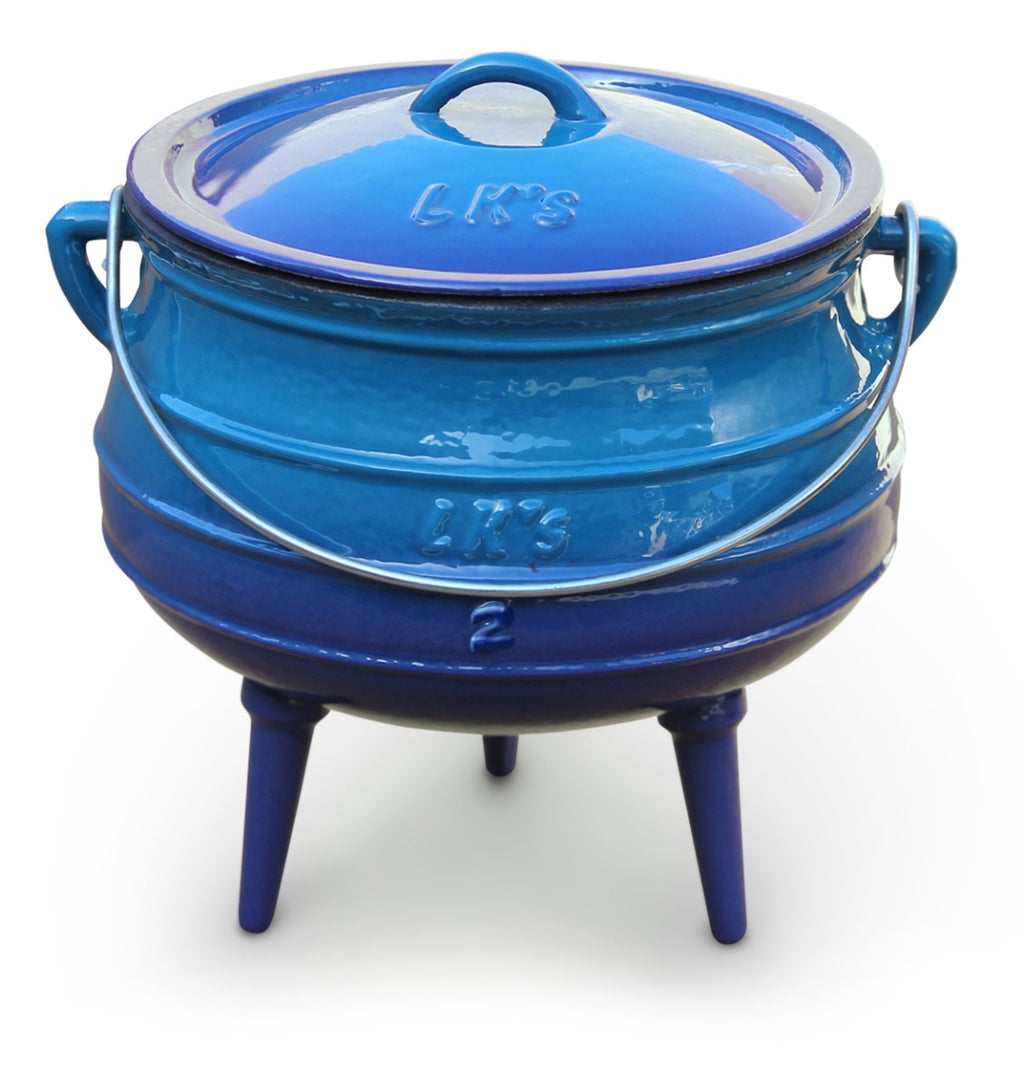 LK's Enamelled Cast Iron Potjie Pot, Blue
