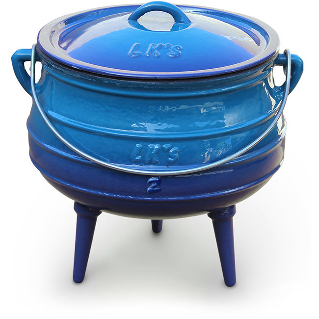LK's Enamelled Cast Iron Potjie Pot, Blue