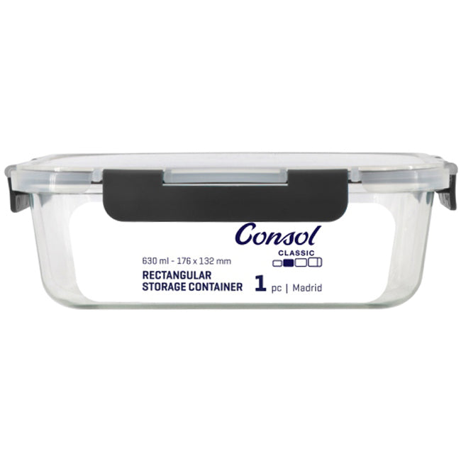Consol Madrid Rectangular Glass Storage Container