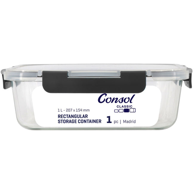 Consol Madrid Rectangular Glass Storage Container
