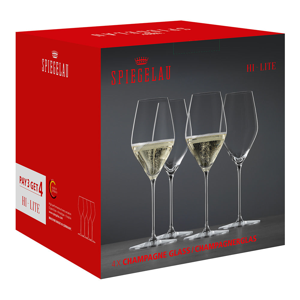 Spiegelau Hi-Lite Champagne Flutes, Set of 4