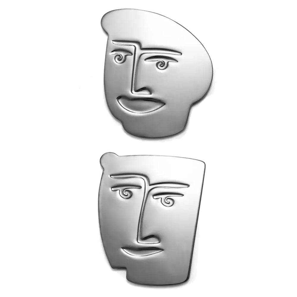 Carrol Boyes Set Of 2 Coasters, Face Off