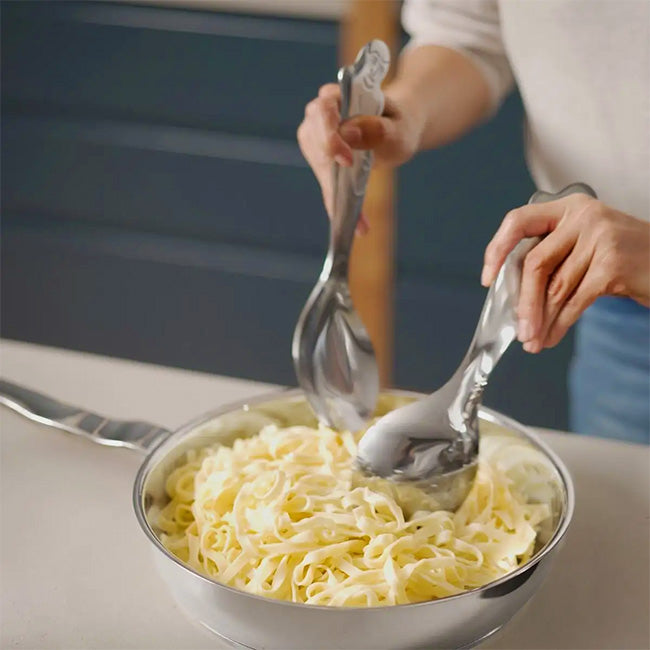 Carrol Boyes Deep Salad Servers, Woman Man