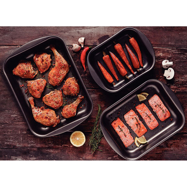 Tramontina Brazil Non-Stick Deep Roasting Pans, Set Of 3