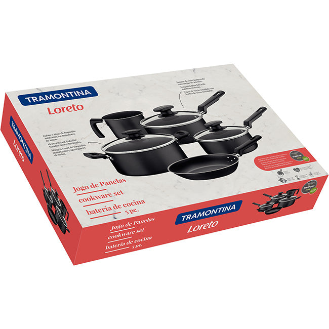 Tramontina Loreto Non-Stick Aluminium Cookware Set, 8pc