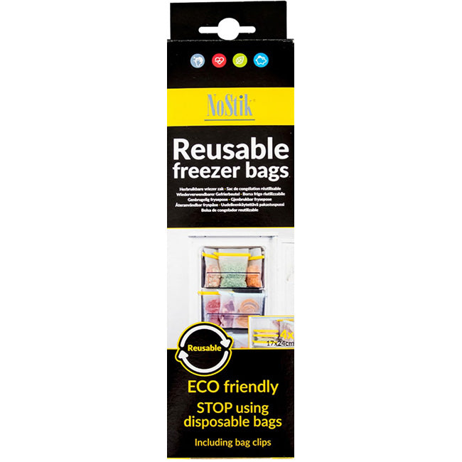 NoStik Reusable Freezer Bags, Set of 4