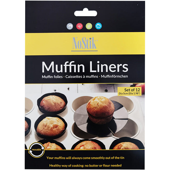 NoStik Reusable Non-Stick Muffin Liners, Set Of 12
