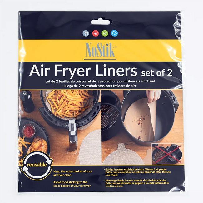 NoStik Reusable Round Airfryer Liners, Set of 2
