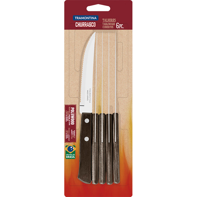 Tramontina Churrasco 13cm Steak Knife Set, Set Of 6
