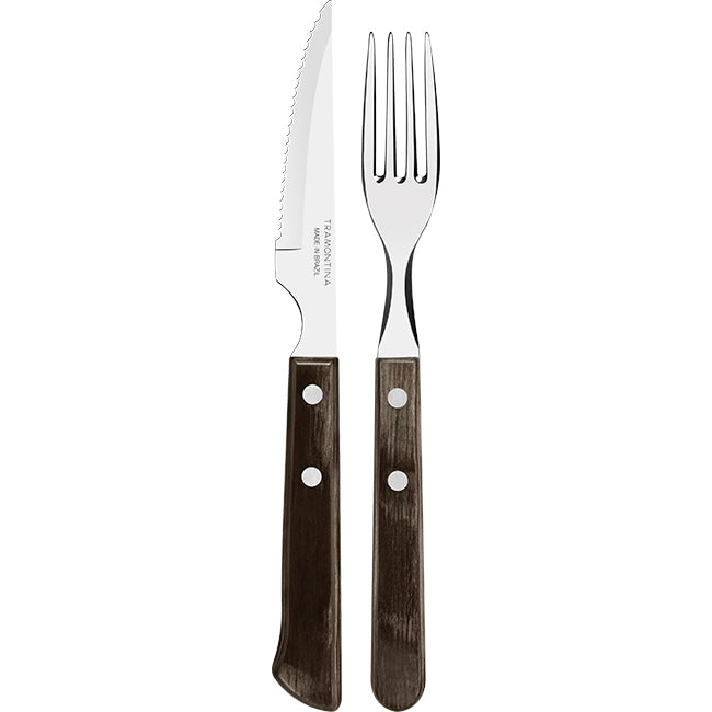 Tramontina Churrasco Boxed Steak Knife & Fork Set, Set Of 12