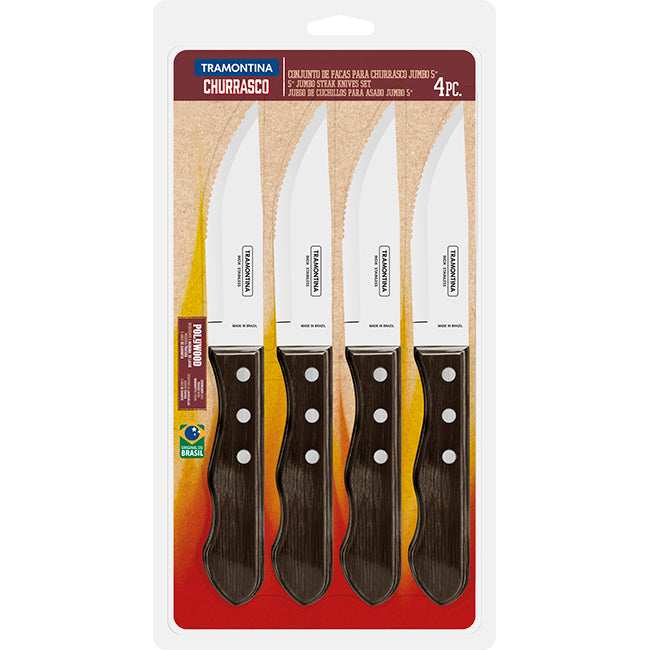 Tramontina Churrasco 13cm Ergo Steak Knife Set, Set Of 4