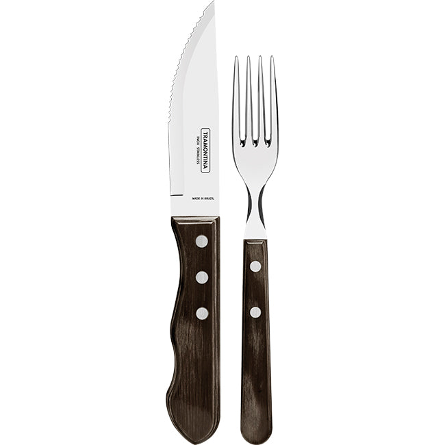 Tramontina Churrasco Jumbo Ergo Steak Knife & Fork Cutlery Set, Set Of 12