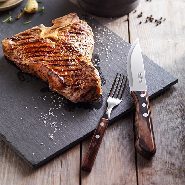Tramontina Churrasco Jumbo Ergo Steak Knife & Fork Cutlery Set, Set Of 12