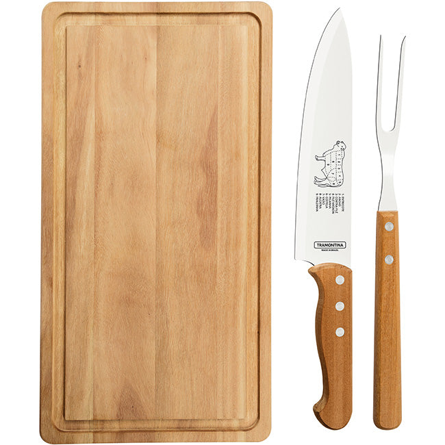 Tramontina Churrasco XL Carving Set With Wooden Board