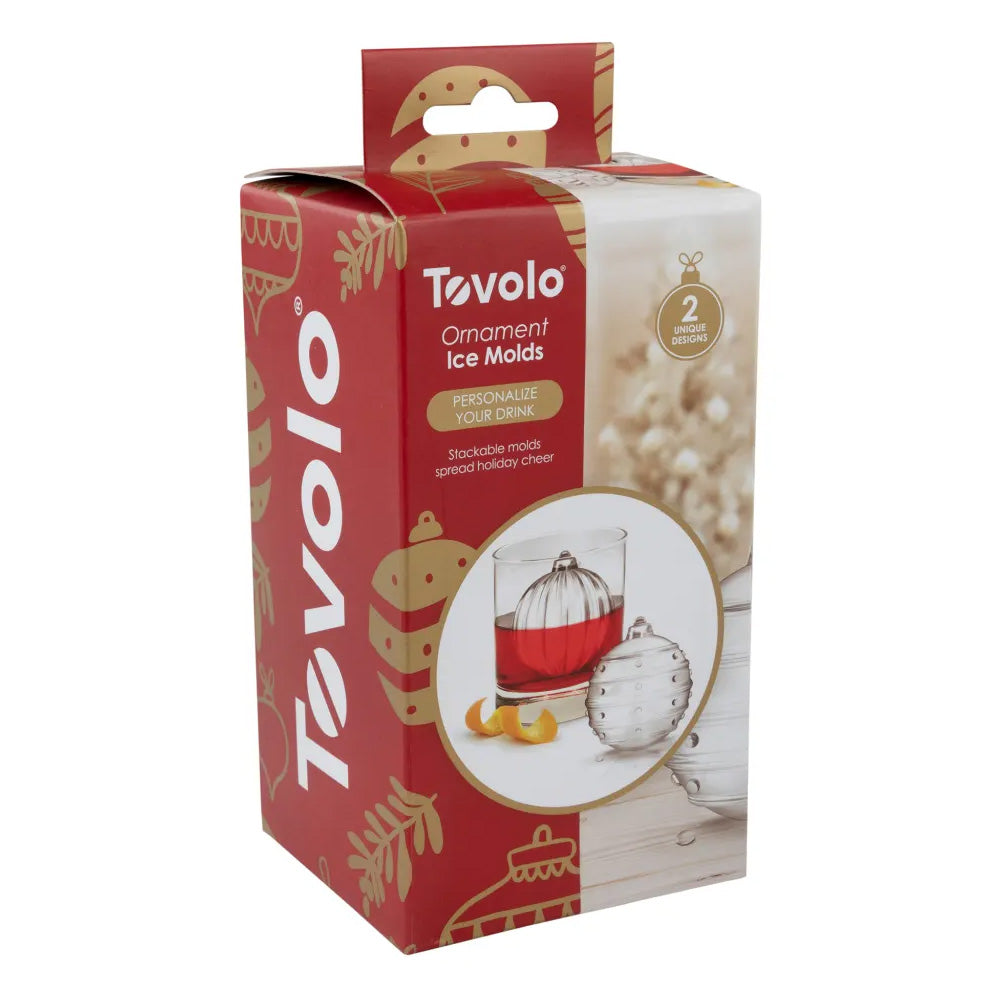Tovolo Dots & Stripes Festive Ornament Ice Moulds, Set of 2
