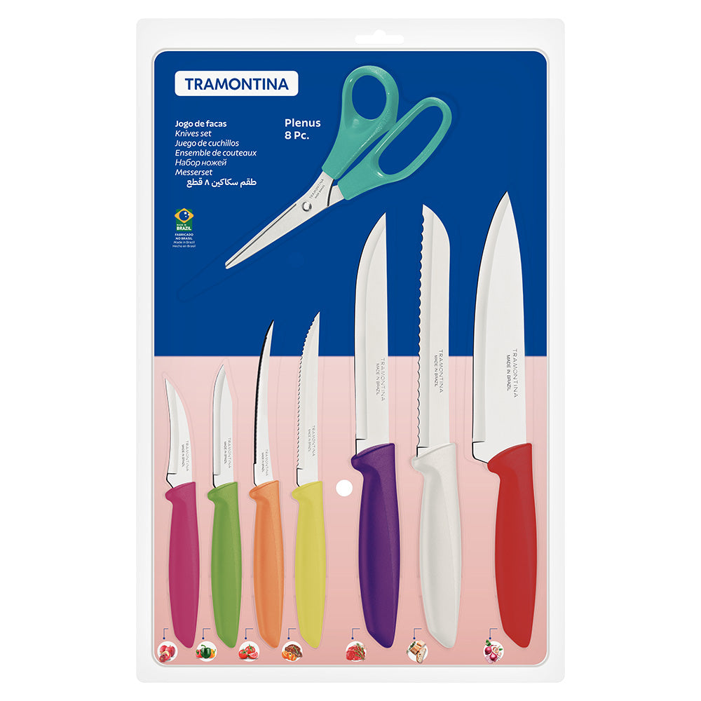 Tramontina Plenus Knife & Scissors Set, 8pc