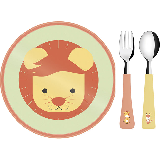 Tramontina Baby Friends Children's Cutlery & Plate Set, 3pc