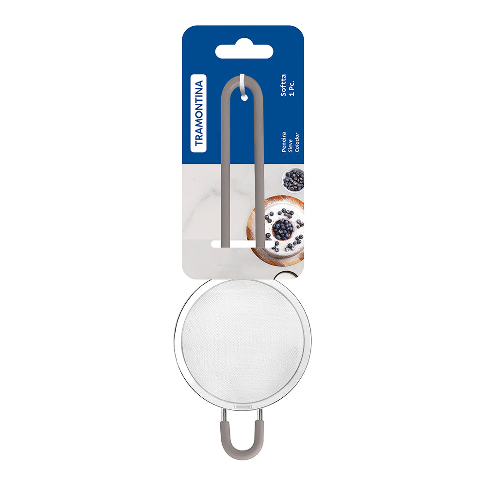 Tramontina Soffta Stainless Steel Mini Sieve with Silicone Handles, 8.8cm