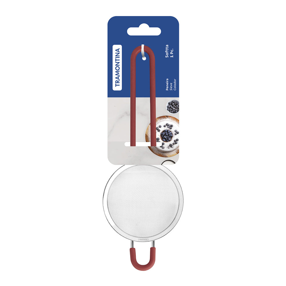 Tramontina Soffta Stainless Steel Mini Sieve with Silicone Handles, 8.8cm