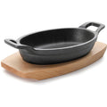 Lacor Magma Mini Oval Casserole On Wooden Serving Board