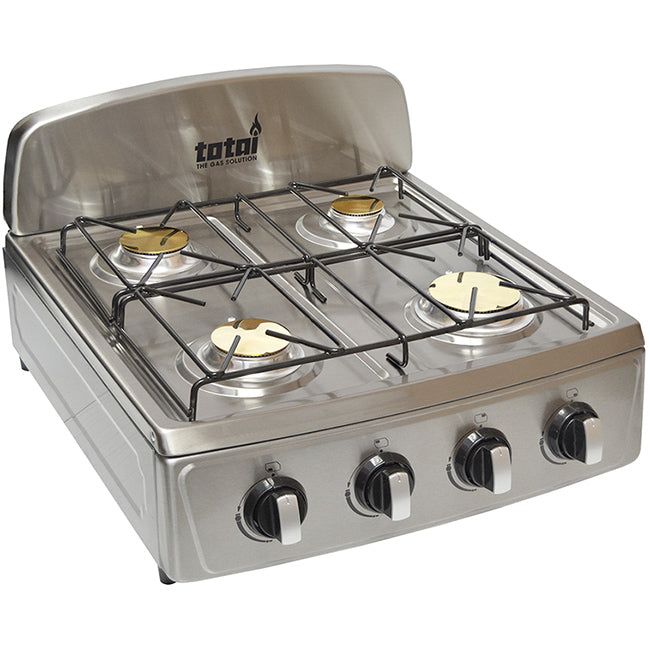 Totai Four Burner Auto Ignition Tabletop Stainless Steel Gas Stove