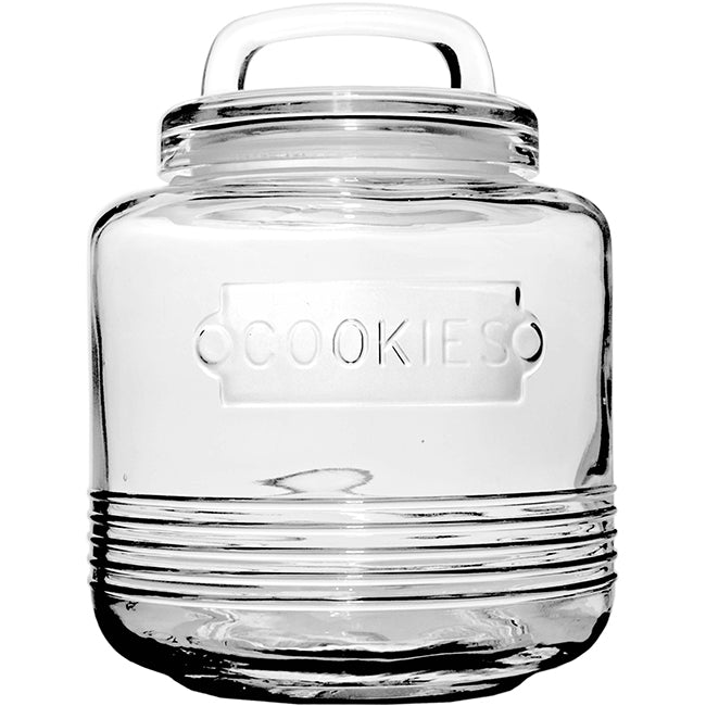 Regent Embossed Glass Cookie Jar, 4L