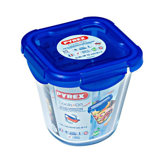 Pyrex Cook & Go High Salad Container With Lock Lid, 800ml