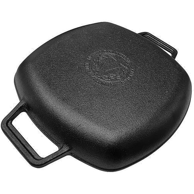 Victoria Enamelled Cast Iron Square Grill Pan with Helper Handles, 26cm