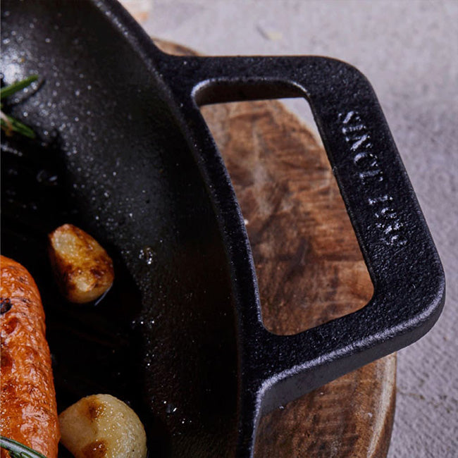 Victoria Enamelled Cast Iron Square Grill Pan with Helper Handles, 26cm