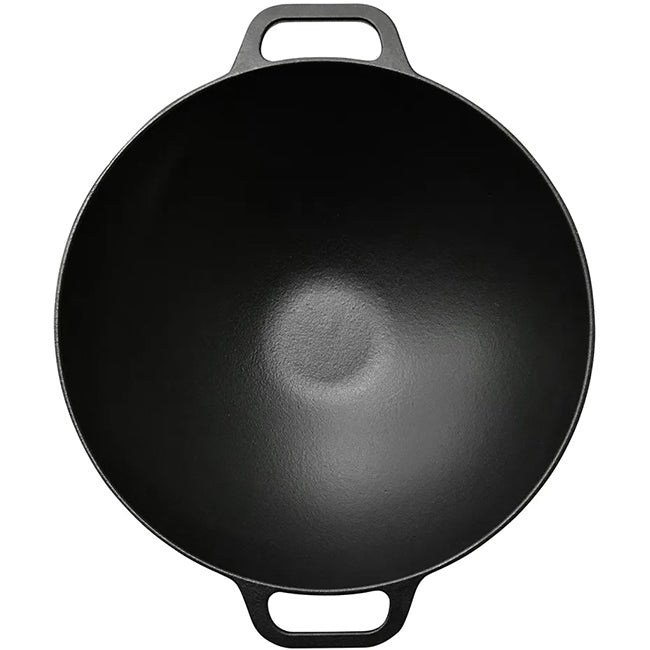 Victoria Enamelled Cast Iron Wok with Handles, 36cm