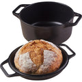 Victoria Seasoned Cast Iron Casserole with Reversible Grill Pan Lid, 5.7L