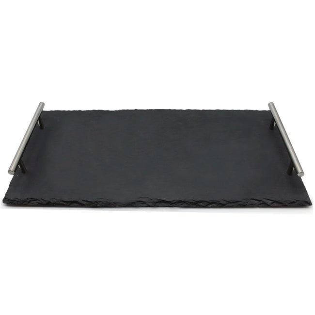 Regent Slate Rectangular Serving Tray With Handles, 40cm