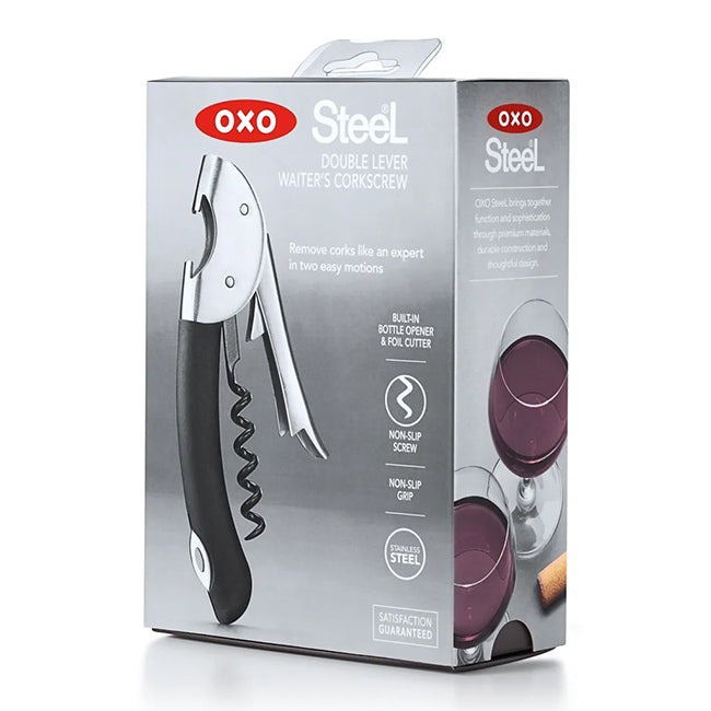 OXO Steel Double Lever Waiter's Corkscrew