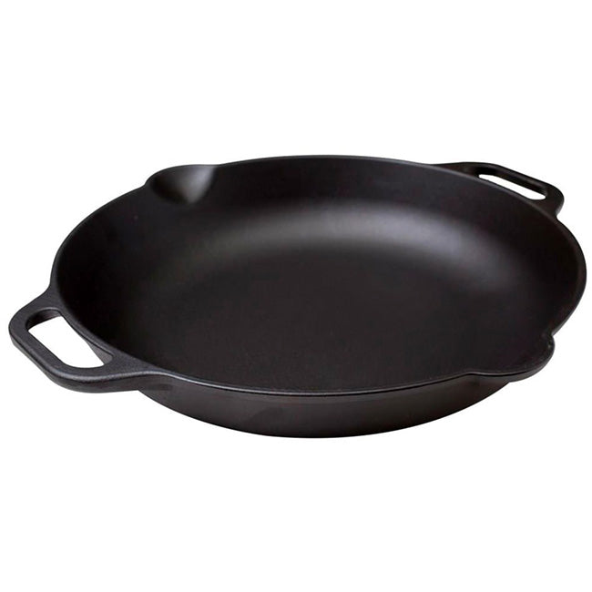 Victoria Enamelled Cast Iron Skillet With Helper Handles, 33cm