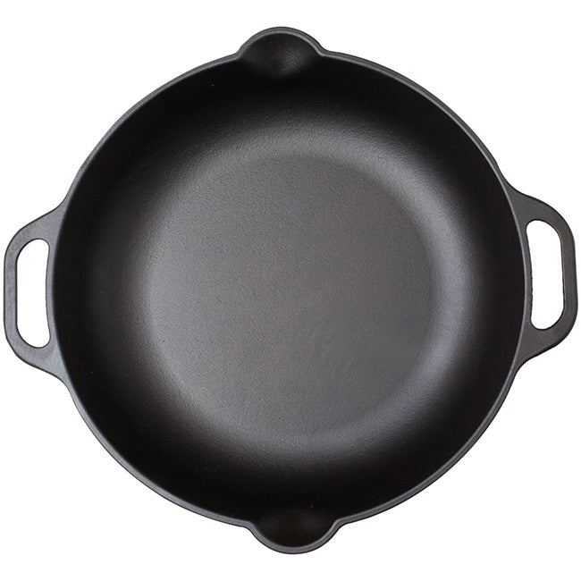 Victoria Enamelled Cast Iron Skillet With Helper Handles, 33cm