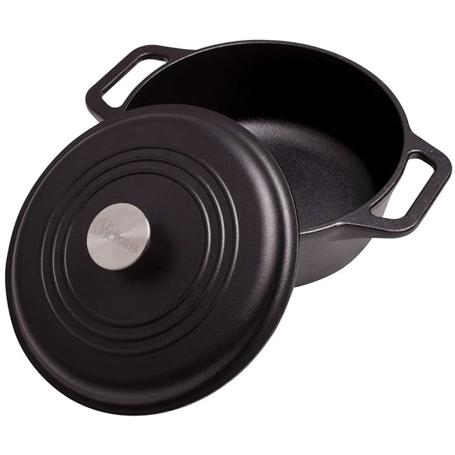 Victoria Enamelled Cast Iron Casserole & Lid, 3.8L
