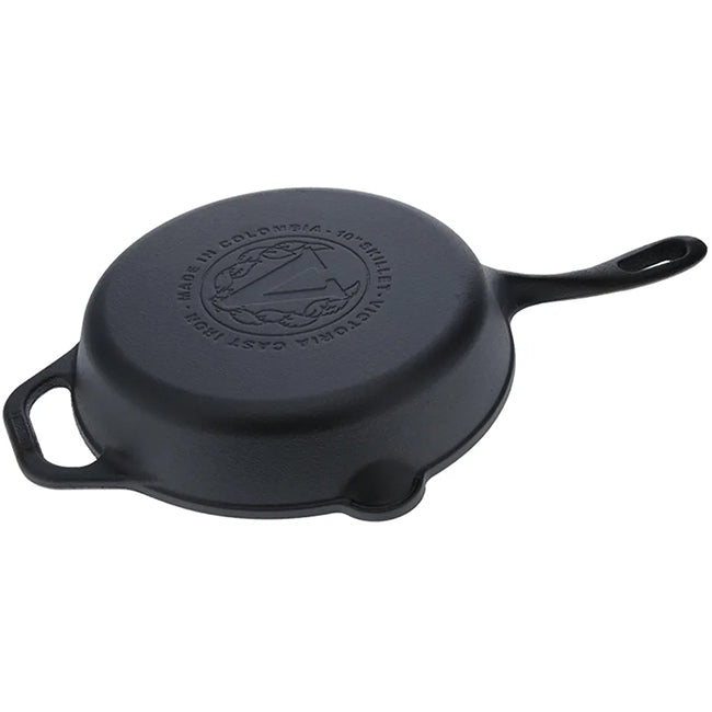 Victoria Enamelled Cast Iron Skillet With Helper Handle, 26cm