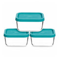Bormioli Rocco Frigoverre 13cm Rectangular Glass Storage Containers, Set of 3