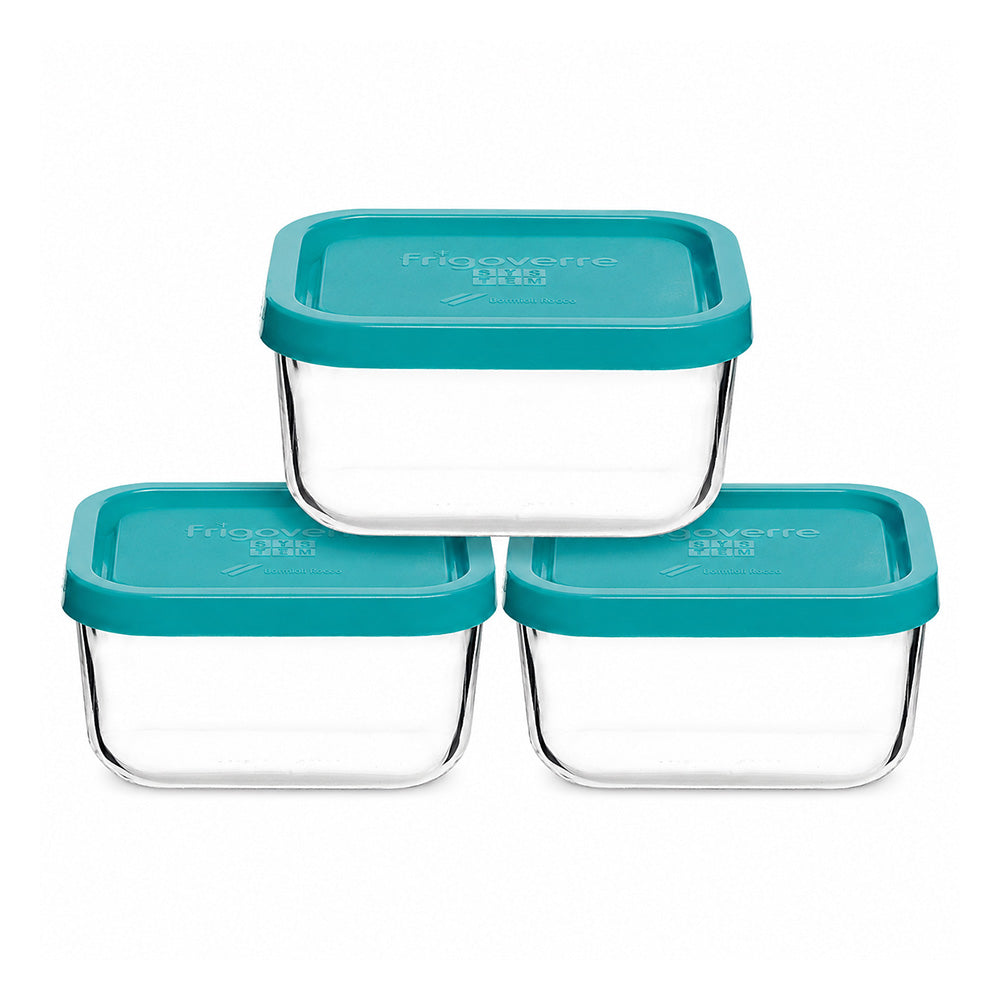 Bormioli Rocco Frigoverre 13cm Rectangular Glass Storage Containers, Set of 3