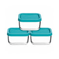Bormioli Rocco Frigoverre 10cm Rectangular Glass Storage Containers, Set of 3
