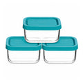 Bormioli Rocco Frigoverre 10cm Square Glass Storage Containers, Set of 3
