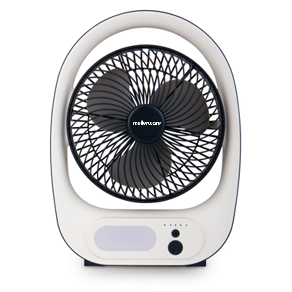 Mellerware Rechargeable Desktop Fan With Light, 18cm
