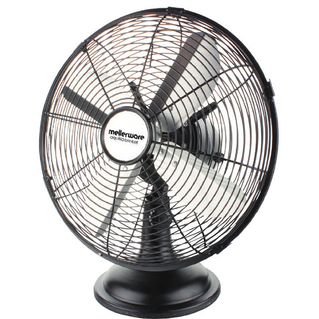 Mellerware Aquillo Breeze Stainless Steel Black Desk Fan, 30cm