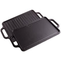 Victoria Seasoned Cast Iron Rectangular Reversible Griddle, 32cm