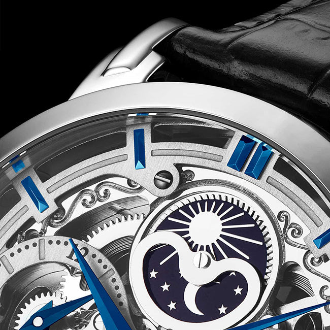 Stuhrling Original Anatol Automatic Dual Time Men's Skeleton Wrist Watch