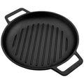 Victoria Seasoned Round Grill Cast Iron Skillet, 26cm