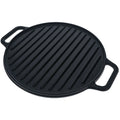 Victoria Seasoned Round Reversible Cast Iron Griddle, 32cm