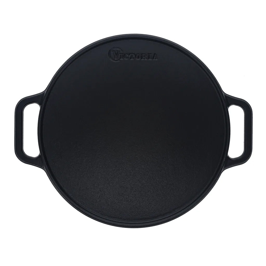 Victoria Enamelled Round Reversible Cast Iron Griddle, 32cm