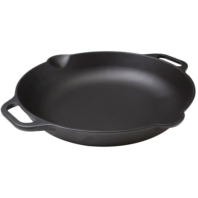 Victoria Seasoned Cast Iron Skillet With Helper Handles, 33cm