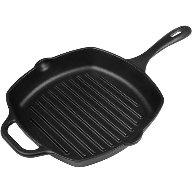 Victoria Enamelled Cast Iron Grill Pan With Helper Handle, 26cm